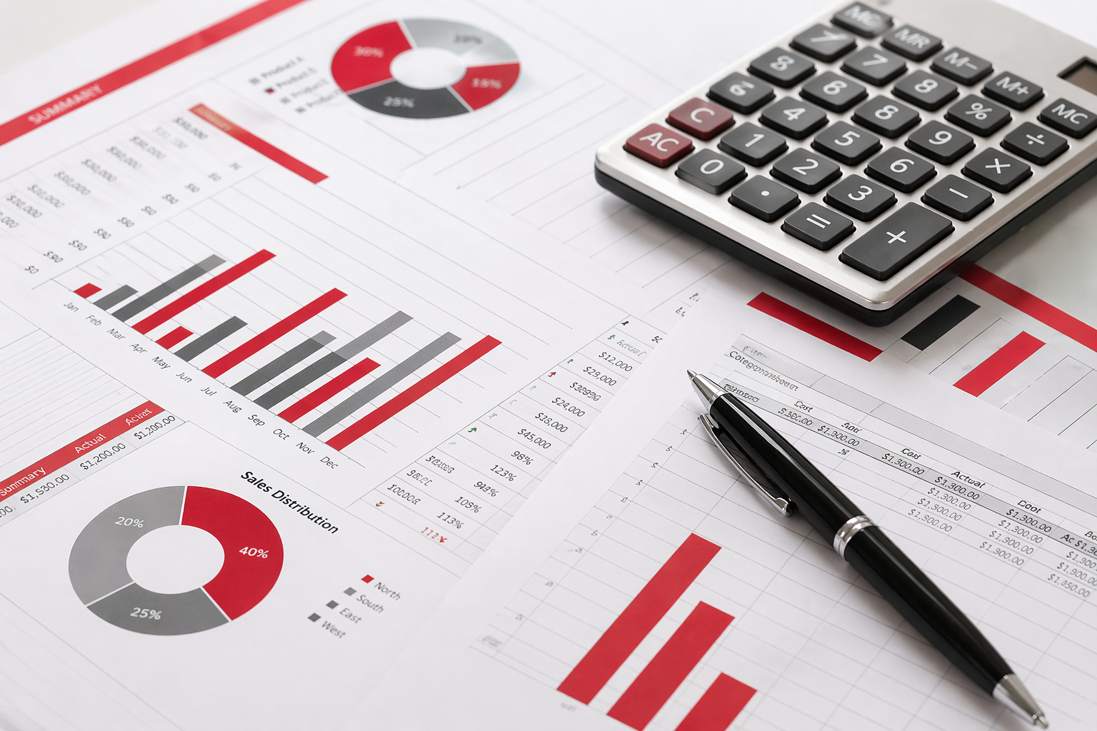 Unterlagen und Taschenrechner